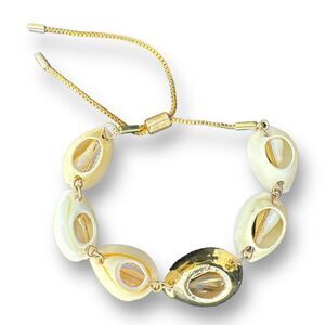 Sea Shell Adjustable Link Bracelet over Gold Plated
